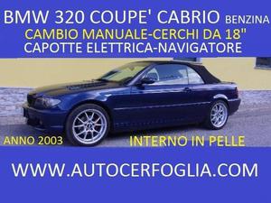 BMW 320 Serie 3 (E) cat Cabrio -PELLE-NAVI-18&quot;-